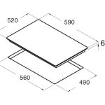 Kích Thước Bếp Điện Hồng Ngoại 3 Vùng Nấu Cata TDN 603B 2400W Cảm Ứng