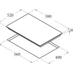 Kích Thước Bếp Điện Từ 3 Vùng Nấu Cata IB 603 BK A 3000W Cảm Ứng