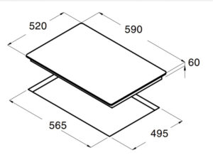 Kích Thước Bếp Điện Từ 3 Vùng Nấu Cata IB 6303 BK 3000W Cảm Ứng