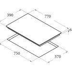 Kích Thước Bếp Điện Từ 3 Vùng Nấu Cata IB 753 BK 3000W Cảm Ứng