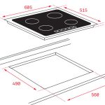 Kích Thước Bếp Điện Từ 3 Vùng Nấu Teka IT 6350 iKNOB Cảm Ứng