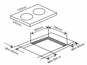 Kích Thước Bếp Điện Từ Đôi Arber AB668 2000W Cảm Ứng