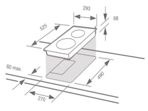 Kích Thước Bếp Điện Từ Đôi Domino Fagor 3MF-2IAX Cảm Ứng