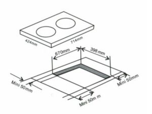 Kích Thước Bếp Điện Từ Hồng Ngoại Đôi Arber AB385 2000W Cảm Ứng