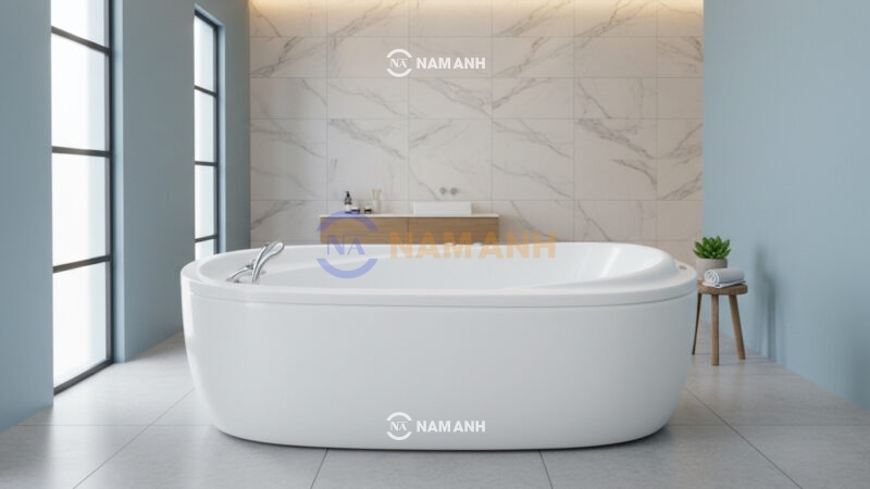 Bồn Tắm Nằm Việt Mỹ 18.O 1800x980 mm Oval - Ảnh Thực Tế