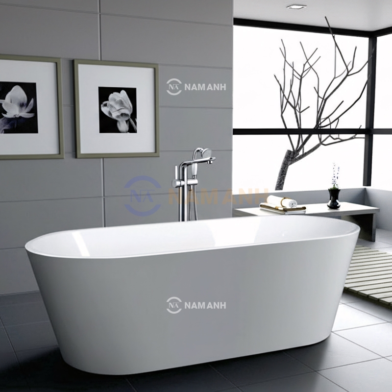 Bồn Tắm Oval Đặt Sàn Acrylic Việt Mỹ VM.109 1800x800 mm - Thumbnail