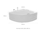 Kích Thước Bồn Tắm Góc Euroca EU1-1200 1200x1200 mm Tam Giác