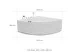 Kích thước Bồn Tắm Góc Euroca EU5-1400 1400x1400 mm Tam Giác