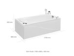 Kích thước Bồn Tắm Nằm Euroca EU3-1780 1700x800 mm Chữ Nhật