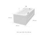 Kích thước Bồn Tắm Nằm Euroca EU5-1775 1700x750 mm Chữ Nhật