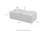 Kích thước Bồn Tắm Nằm Euroca EU5-1780 1700x800 mm Chữ Nhật
