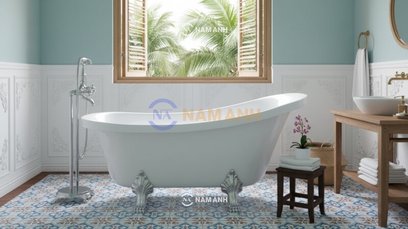 Bồn Tắm Chân Rồng Đặt Sàn Acrylic Rudi RUB122 - Ảnh Thực Tế 1