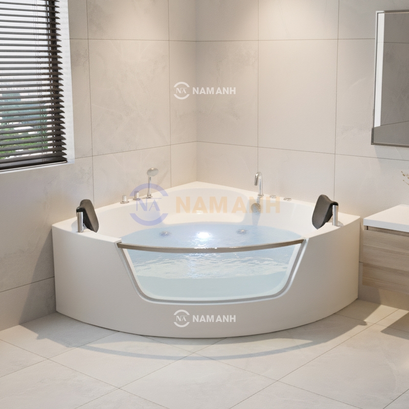 Bồn Tắm Góc Đôi Massage Acrylic Rudi RUB205 Tam Giác - Thumbnail