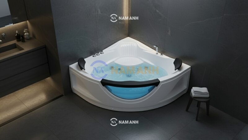 Bồn Tắm Góc Đôi Massage Rudi RUB206 1500x1500 mm Tam Giác - Ảnh thực tế 2