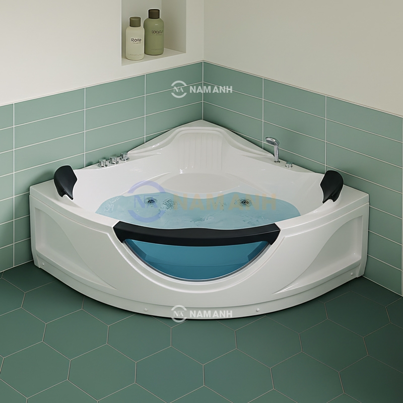 Bồn Tắm Góc Đôi Massage Rudi RUB206 1500x1500 mm Tam Giác - Thumbnail