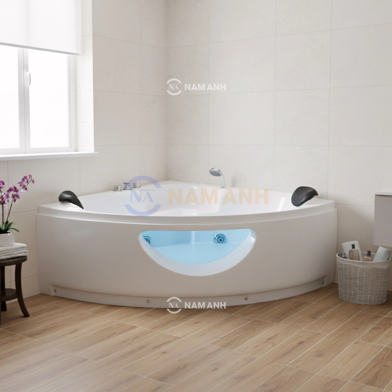 Bồn Tắm Góc Đôi Massage Rudi RUB207 1300x1300 mm Tam Giác - Thumbnail