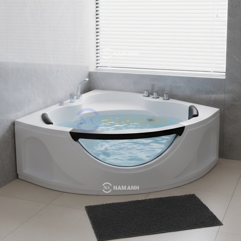 Bồn Tắm Góc Đôi Massage Rudi RUB208 1300x1300 mm Tam Giác - Thumbnail