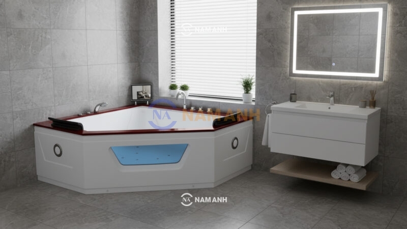 Bồn Tắm Góc Đôi Massage Rudi RUB209 Tam Giác - Ảnh Thực Tế 2