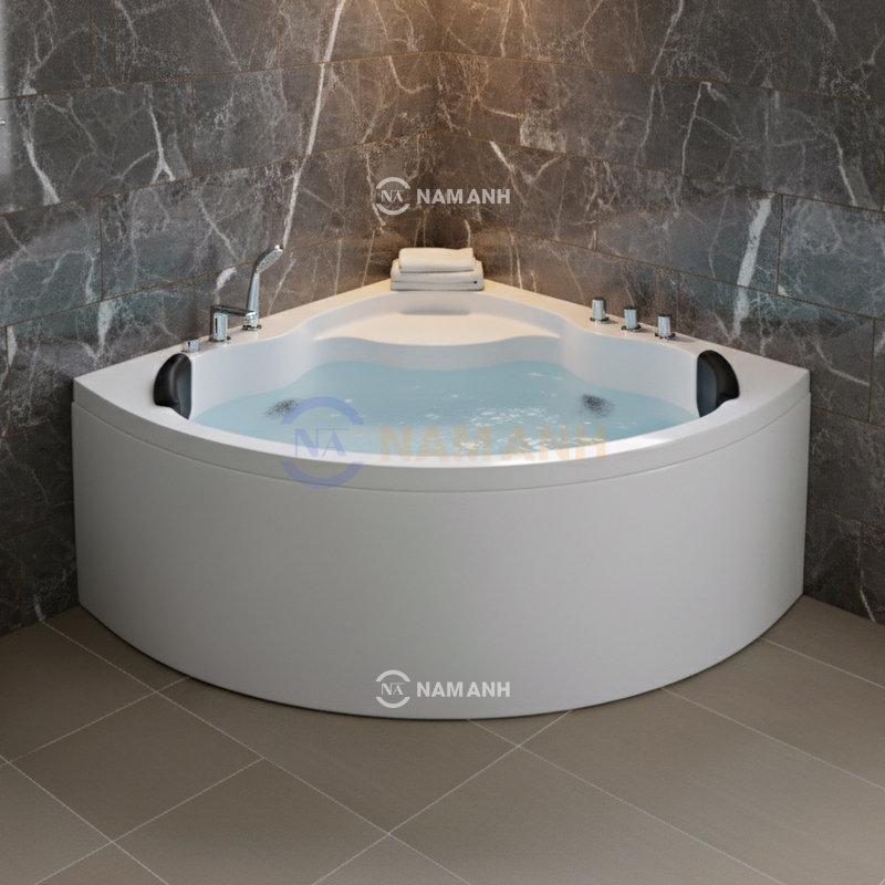 Bồn Tắm Góc Đôi Massage Rudi RUB210 1200x1200 mm Tam Giác - Thumbnail
