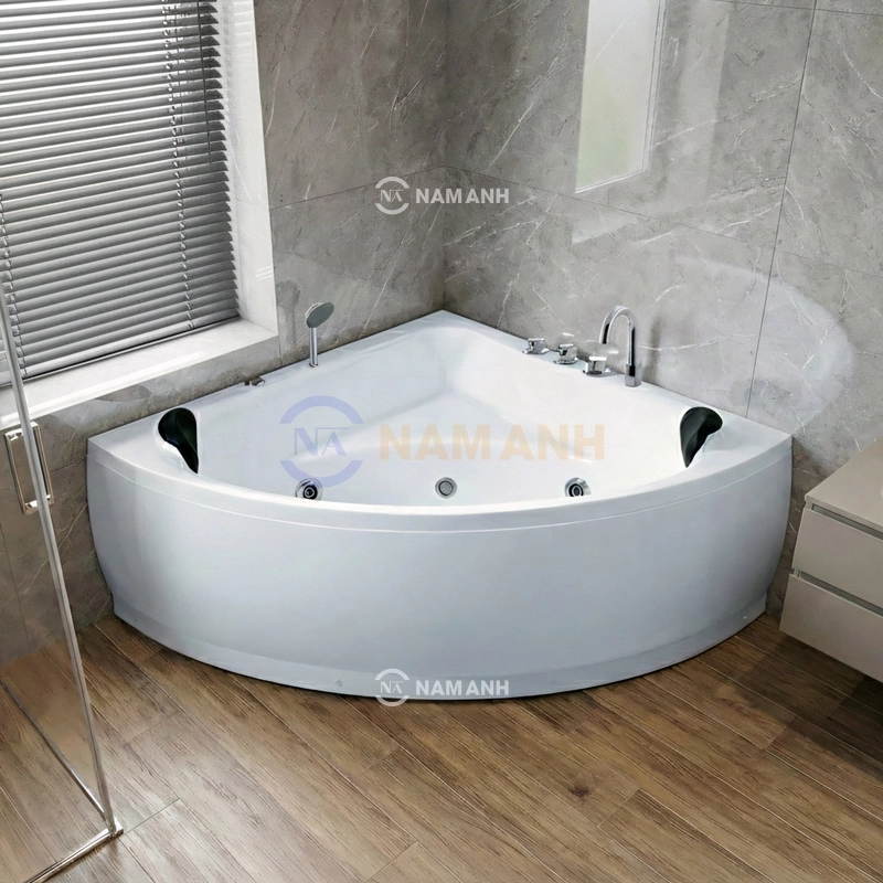 Bồn Tắm Góc Đôi Massage Rudi RUB212 1450x1450 mm Tam Giác - Thumbnail
