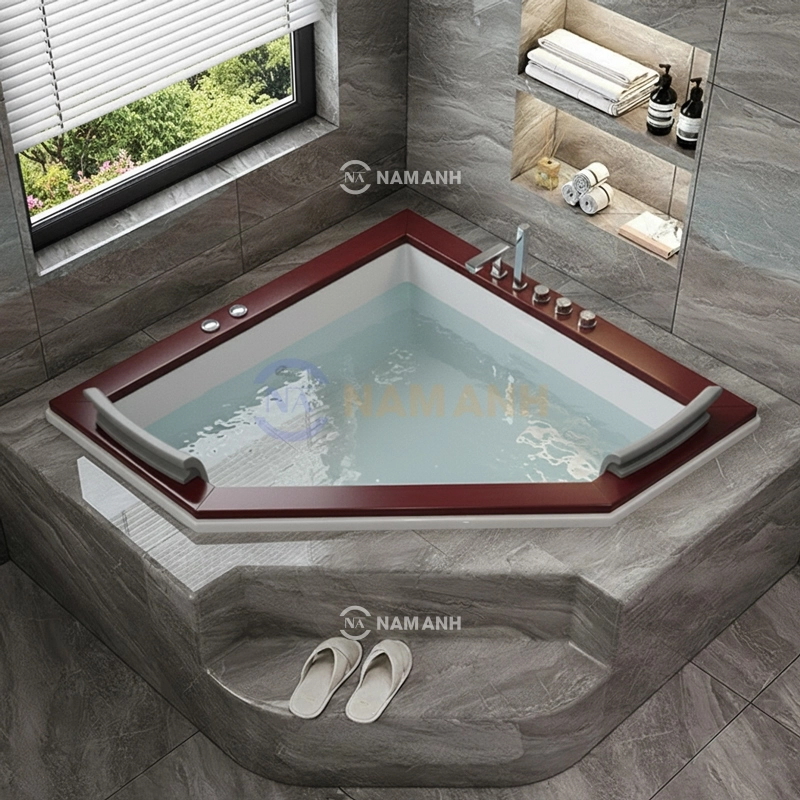 Bồn Tắm Góc Đôi Xây Massage Rudi RUB244 Tam Giác - Thumbnail