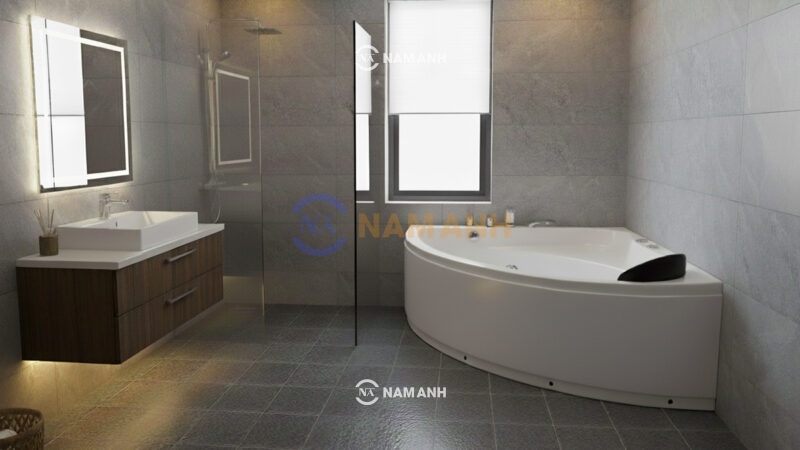 Bồn Tắm Góc Massage Rudi RUB213 1210x1210 mm Tam Giác - Ảnh Thực Tế 2