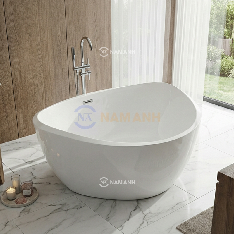 Bồn Tắm Nằm Đặt Sàn Acrylic Rudi RUB106 1500x1250 mm Tam Giác - Thumbnail