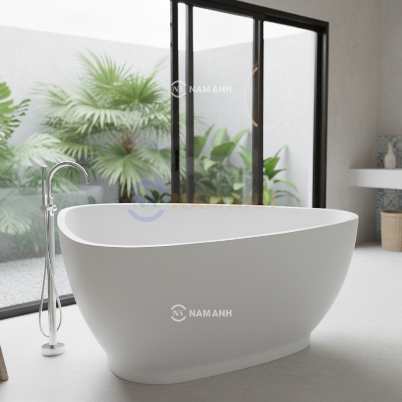 Bồn Tắm Nằm Đặt Sàn Acrylic Rudi RUB107 1338x1090 mm Tam Giác - Thumbnail