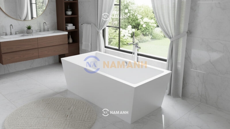 Bồn Tắm Nằm Đặt Sàn Acrylic Rudi RUB115 Chữ Nhật - Ảnh Thực Tế 2