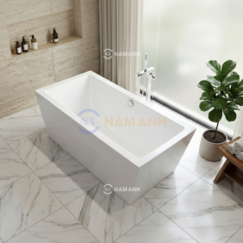Bồn Tắm Nằm Đặt Sàn Acrylic Rudi RUB115 Chữ Nhật - Thumbnail