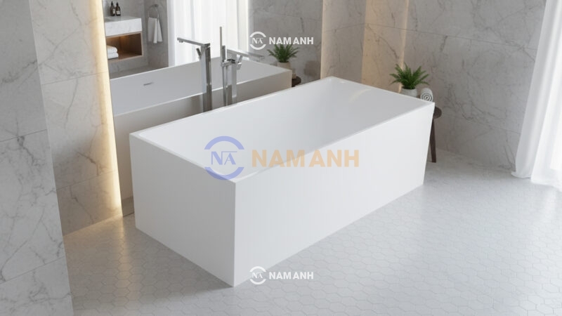 Bồn Tắm Nằm Đặt Sàn Acrylic Rudi RUB116 Chữ Nhật - Ảnh Thực Tế 1