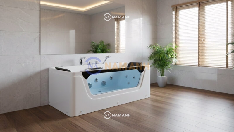 Bồn Tắm Nằm Đôi Massage Acrylic Rudi RUB217 Chữ Nhật - Ảnh Thực Tế 2