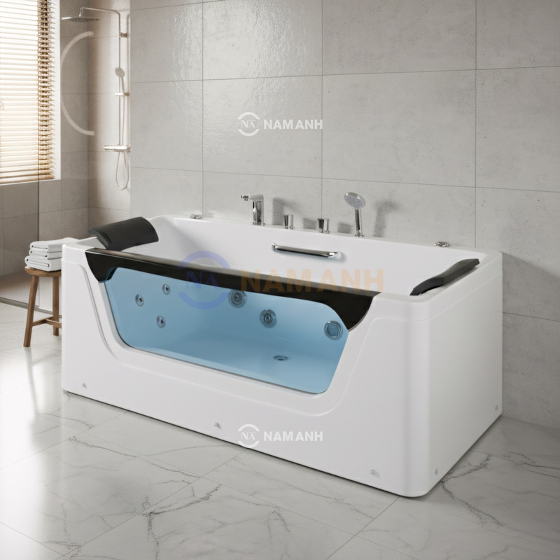 Bồn Tắm Nằm Đôi Massage Acrylic Rudi RUB217 Chữ Nhật - Thumbnail
