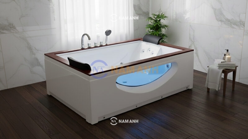 Bồn Tắm Nằm Đôi Massage Acrylic Rudi RUB221 1800x1500 mm Chữ Nhật - Ảnh Thực Tế 1