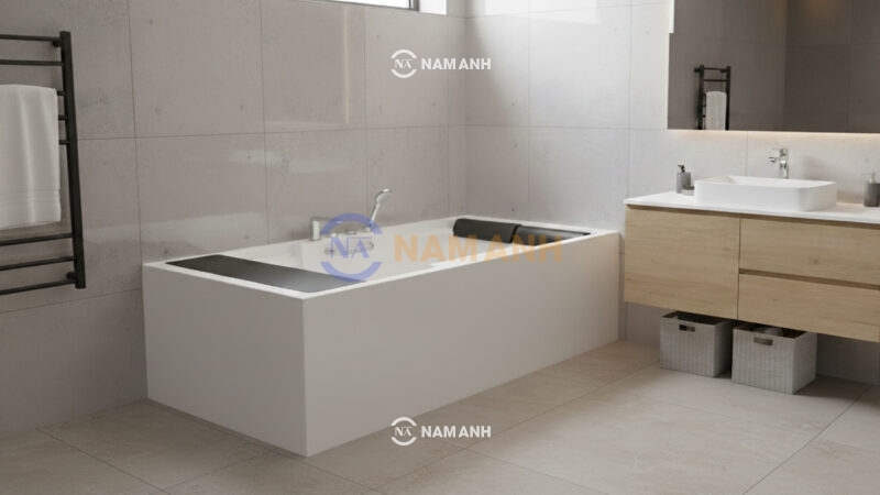 Bồn Tắm Nằm Đôi Massage Acrylic Rudi RUB225 1850x1200 mm Chữ Nhật - Ảnh Thực Tế 2