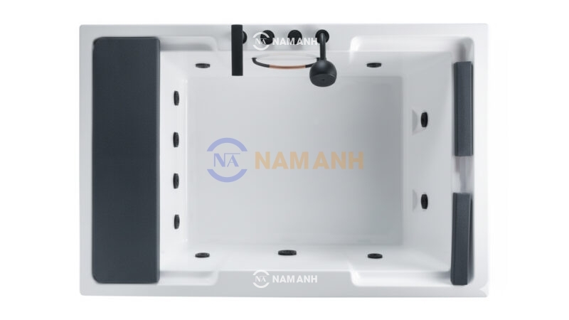 Bồn Tắm Nằm Đôi Massage Acrylic Rudi RUB225 1850x1200 mm Chữ Nhật - Top View