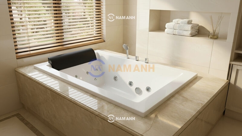 Bồn Tắm Nằm Đôi Xây Massage Rudi RUB235 1800x1200 mm Chữ Nhật - Ảnh Thực Tế 2