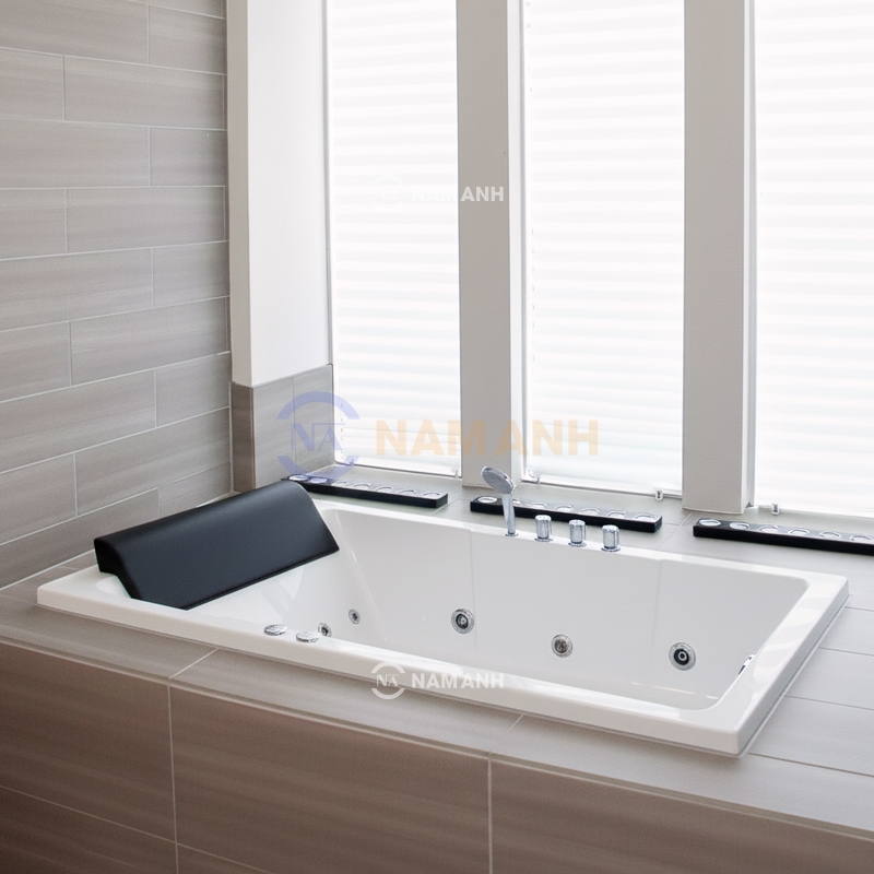 Bồn Tắm Nằm Đôi Xây Massage Rudi RUB236 1800x1400 mm Chữ Nhật - Thumbnail