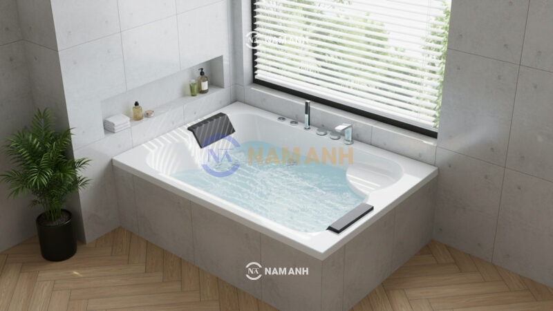 Bồn Tắm Nằm Đôi Xây Massage Rudi RUB238 Chữ Nhật - Ảnh Thực Tế 1