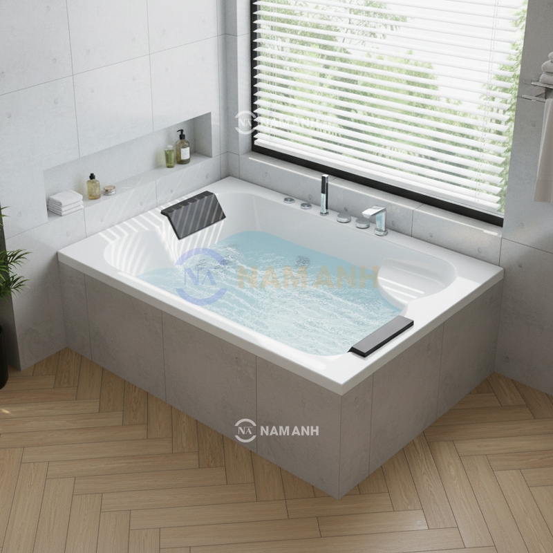 Bồn Tắm Nằm Đôi Xây Massage Rudi RUB238 Chữ Nhật - Thumbnail