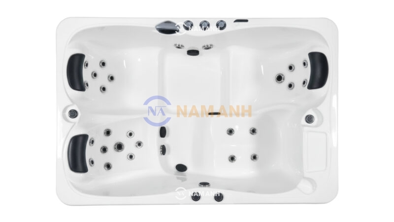 Bồn Tắm Nằm Đôi Xây Massage Rudi RUB241 1880x1230 mm Chữ Nhật - Top View
