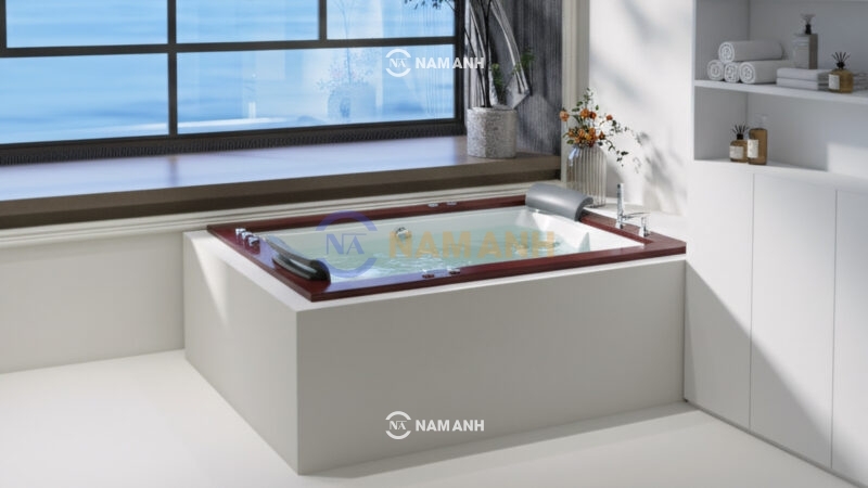 Bồn Tắm Nằm Đôi Xây Massage Rudi RUB245 1800x1500 mm Chữ Nhật - Ảnh Thực Tế 1