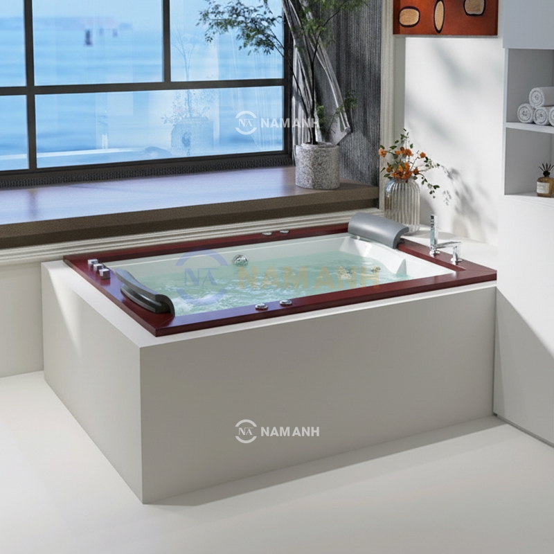 Bồn Tắm Nằm Đôi Xây Massage Rudi RUB245 1800x1500 mm Chữ Nhật - Thumbnail