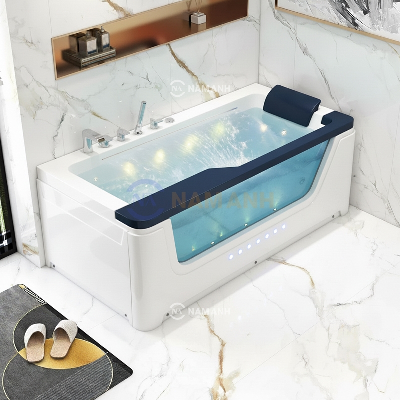 Bồn Tắm Nằm Massage Acrylic Rudi RUB202 Chữ Nhật 1700x900 mm Chữ Nhật - Thumbnail