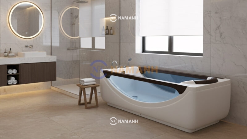 Bồn Tắm Nằm Massage Acrylic Rudi RUB216 Chữ Nhật - Ảnh Thực Tế 2