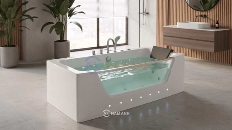Bồn tắm nằm massage acrylic Rudi RUB218 - Ảnh thực tế 1