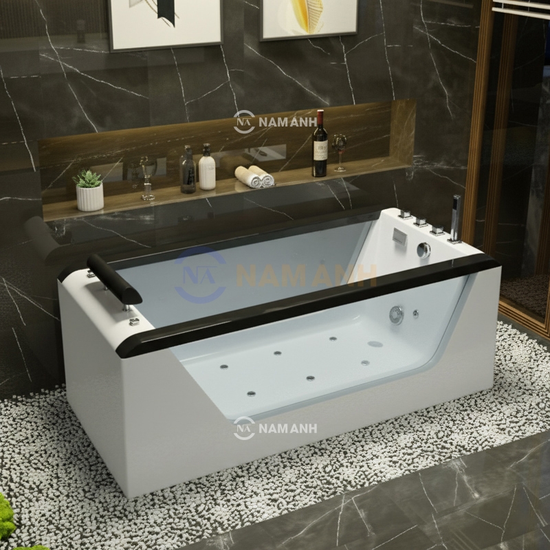 Bồn Tắm Nằm Massage Acrylic Rudi RUB219 1700x850 mm Chữ Nhật - Thumbnail