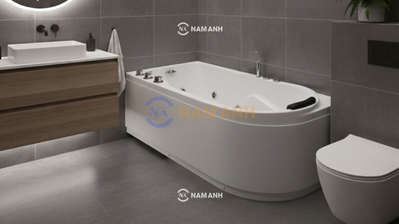 Bồn Tắm Nằm Massage Rudi RUB227 1700x800 mm Chữ Nhật - Ảnh Thực Tế 2