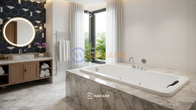 Bồn Tắm Nằm Xây Massage Rudi RUB242 Chữ Nhật - Ảnh Thực Tế 2