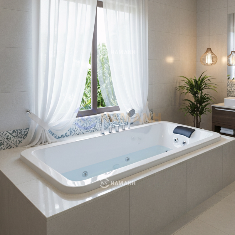 Bồn Tắm Nằm Xây Massage Rudi RUB242 Chữ Nhật - Thumbnail